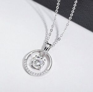 Silver Hanging Stone Necklace